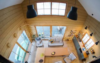 Glulam Log Cabin House Living Room