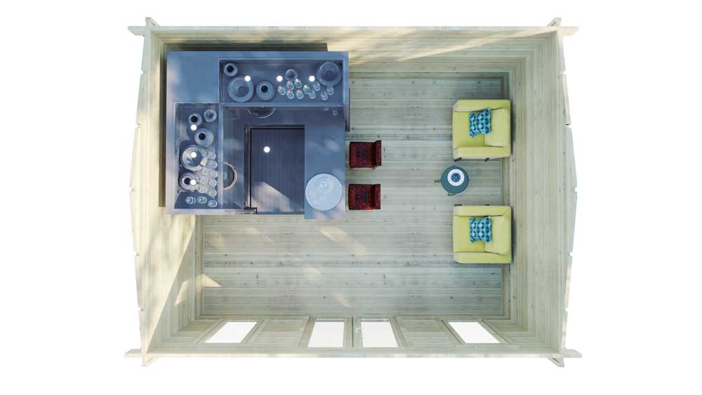 Loghouse - KILKENNY LOG CABIN 5m X 3m-TOP