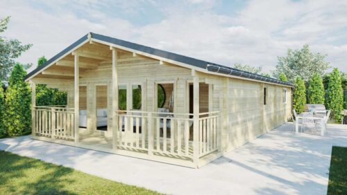 Loghouse BUDGET THREE BED TYPE B LOG CABIN 12.5m x 7m