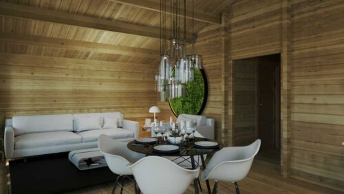 Loghouse BUDGET THREE BED TYPE B LOG CABIN 12.5m x 7m-interior